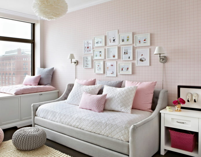 gray and pink nursery