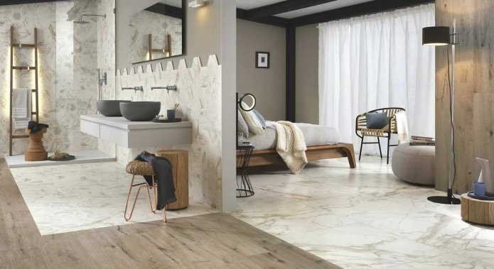 combined flooring in an apartment