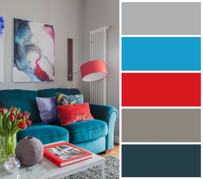 Coral and turquoise