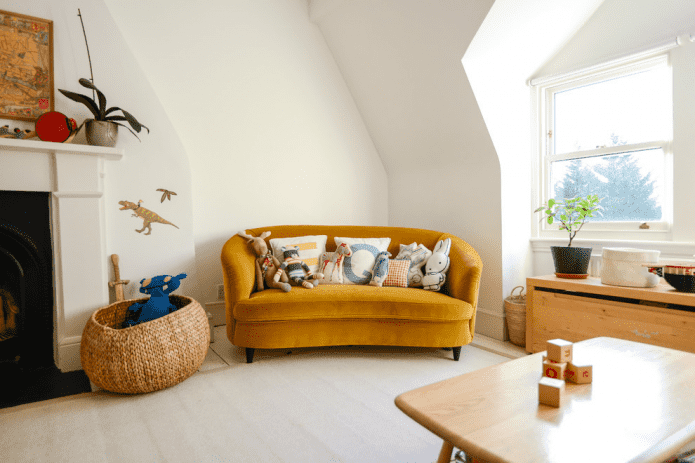 sofa in the interior of a child's room