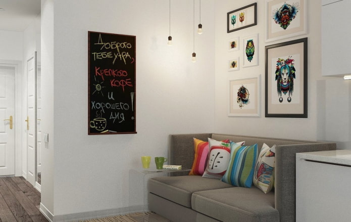 sofa in the kitchen interior