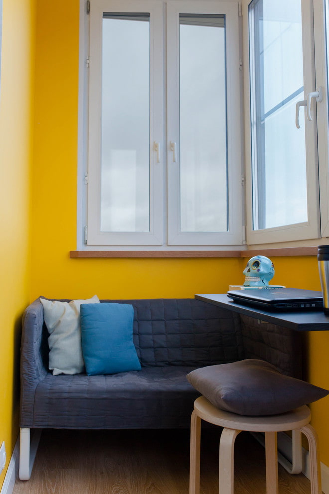 sofa in the balcony interior