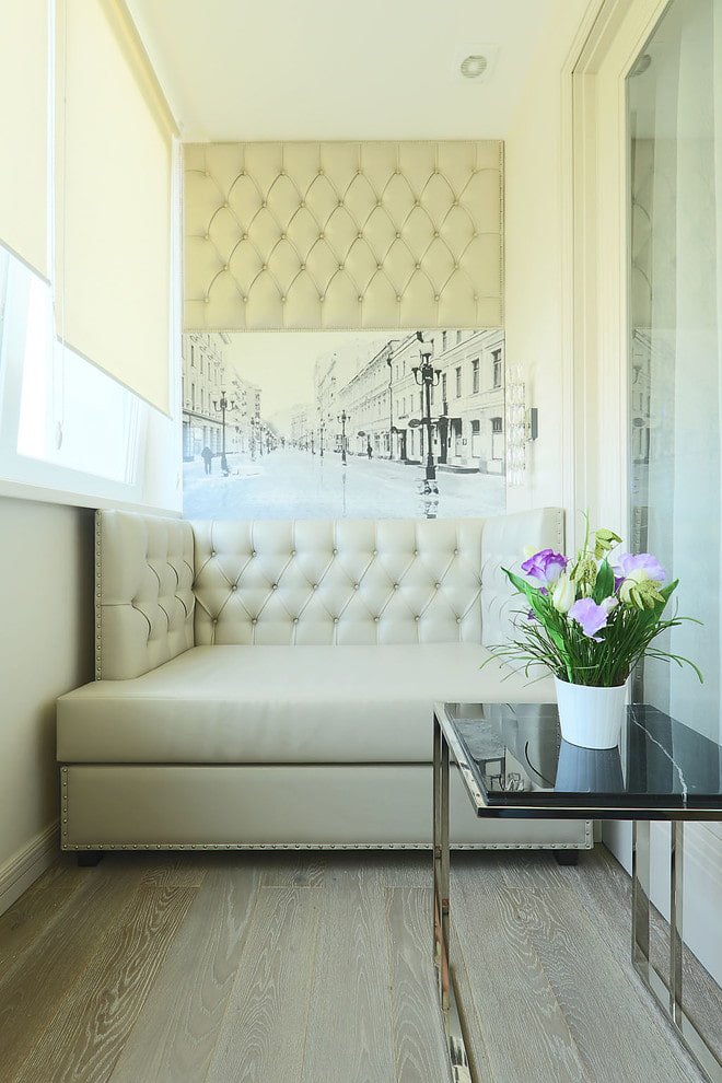 sofa in the balcony interior