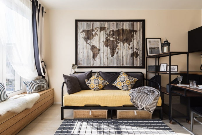 wrought-iron sofa in the interior