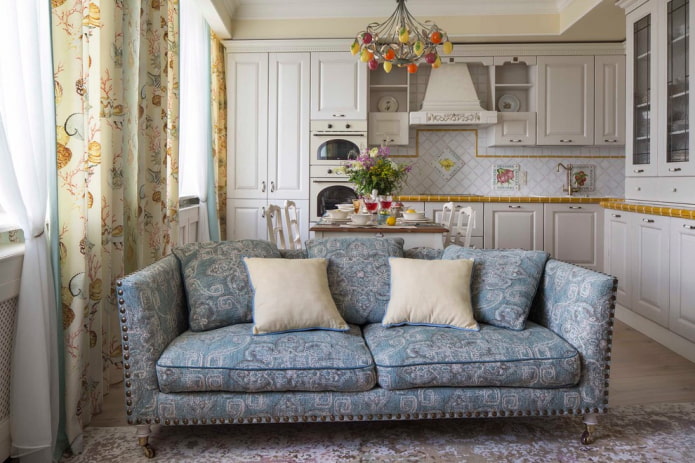 sofa in a Provence style interior