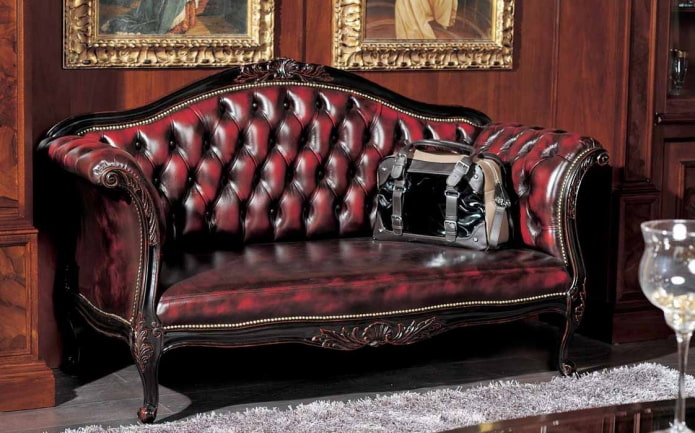 sofa in the interior in the Baroque style