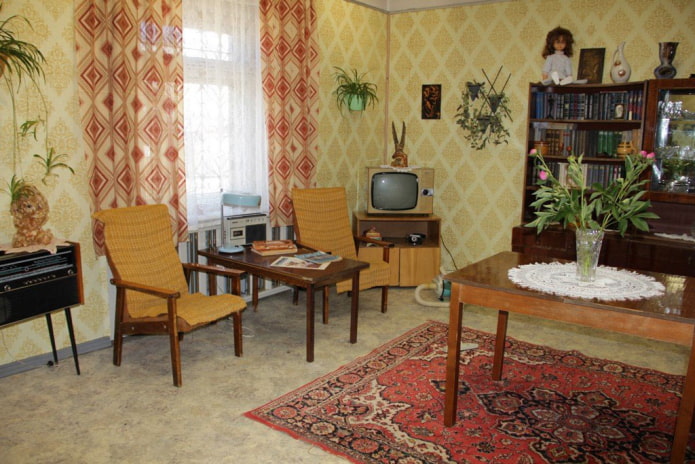 Soviet-era living room interior