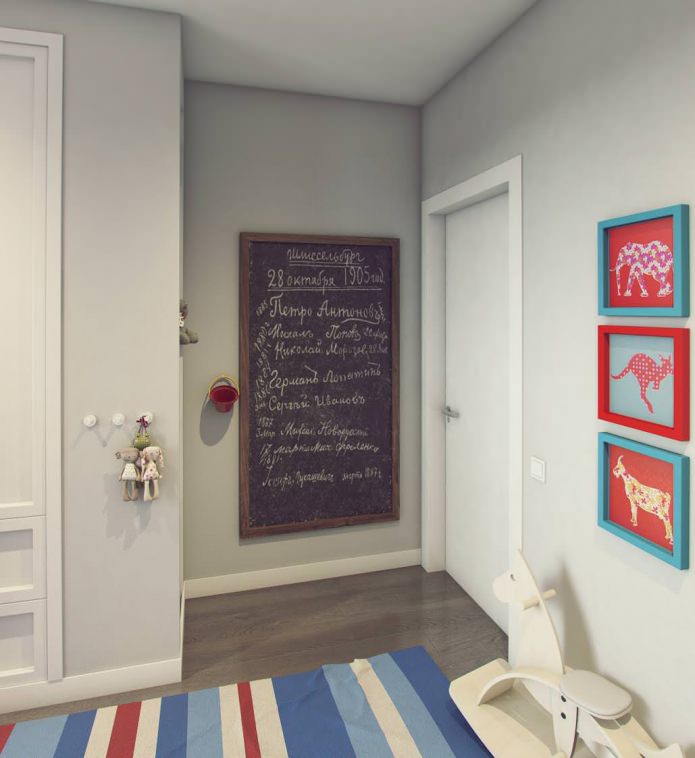 design of a children's room of 9.5 sq. m.