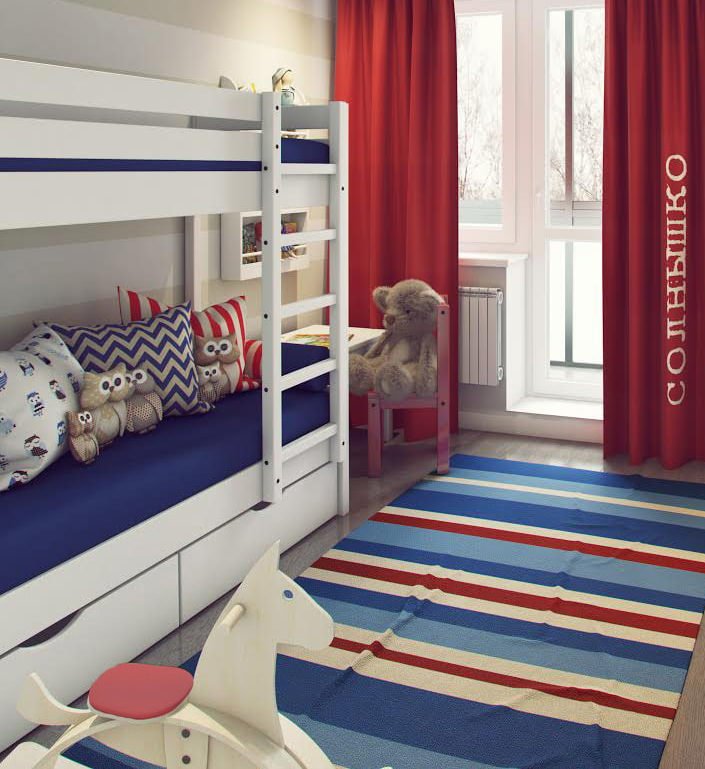 design of a children's room of 9.5 sq. m.