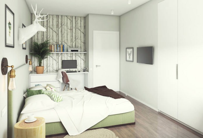 bedroom design 13 sq. m.