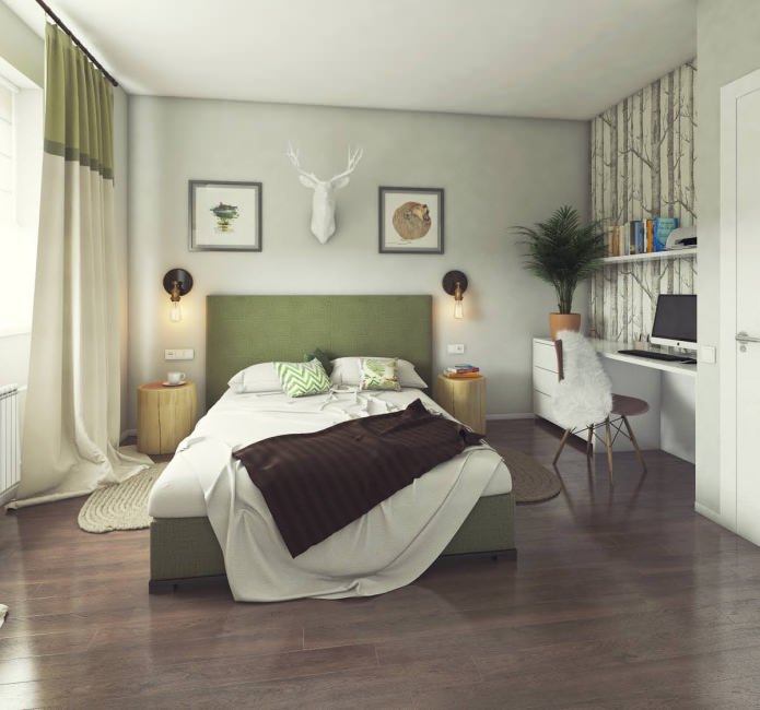 bedroom design 13 sq. m.