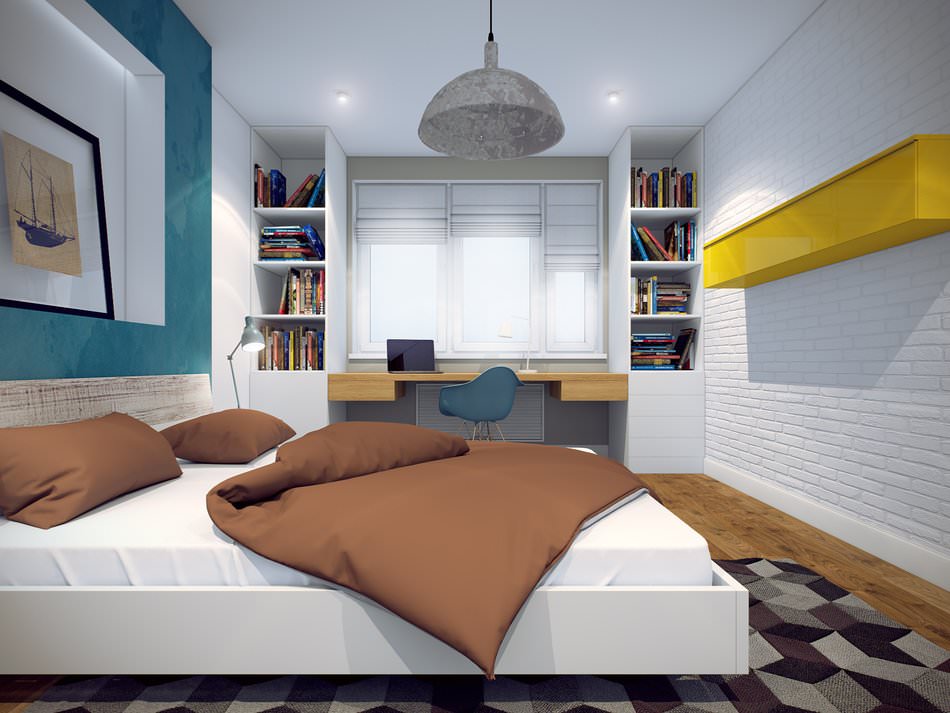bedroom in a two-room apartment