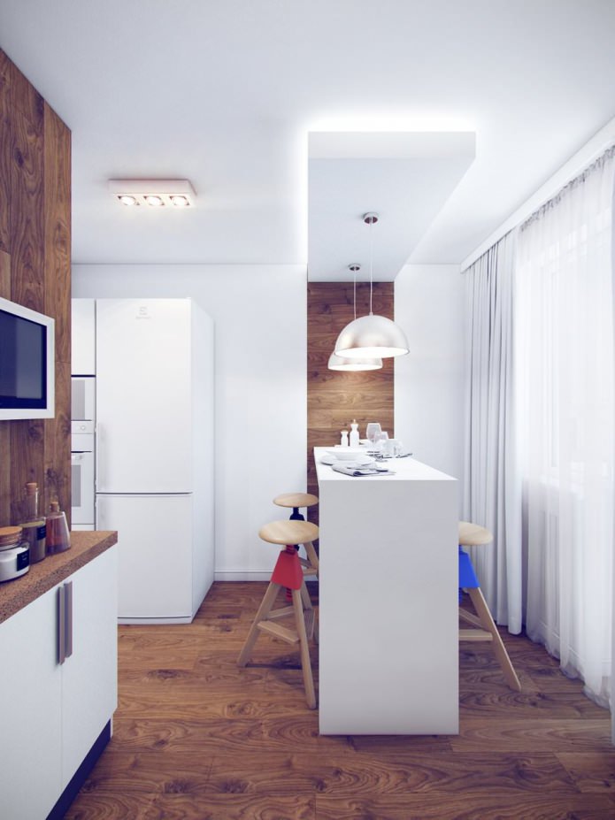 bar counter design in a small kitchen