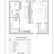 Modern design of a one-room apartment of 43 sq. m. by Geometrium-2 studio