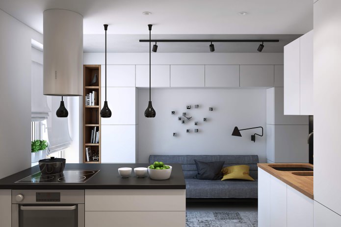 small kitchen with a bar counter