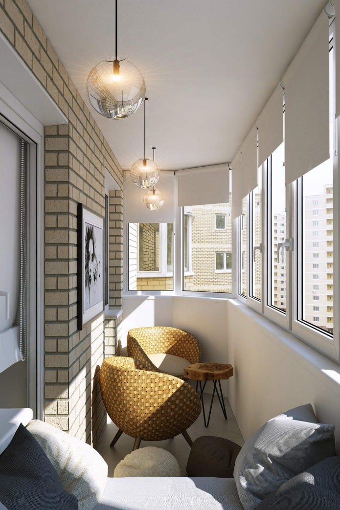 design balcony with a recreation area 6.5 sq. m.