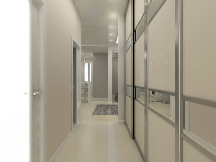 hallway design in a one-room apartment of 45 sq. m.