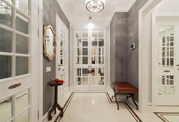Mirror doors with lathing