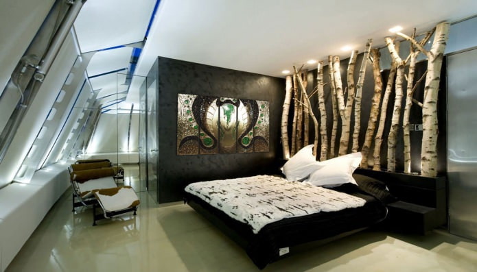 Bedroom design in eco-style