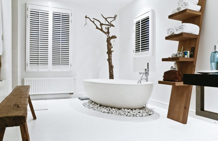 Bathroom interior in eco-style