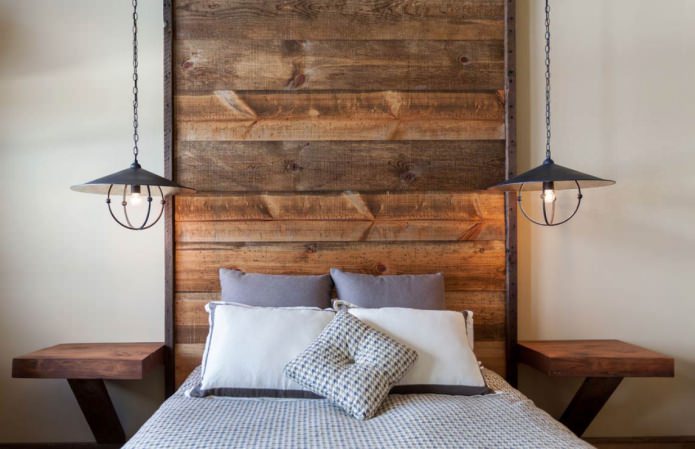 eco-style in the design of a small bedroom