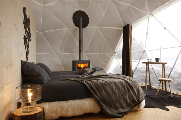 bedroom interior in eco-style