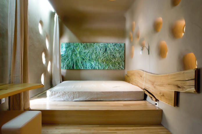 bedroom design in eco-style