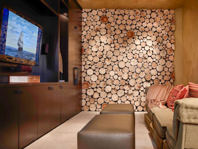 Living room interior in eco-style