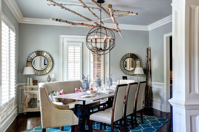 dining room interior in eco-style