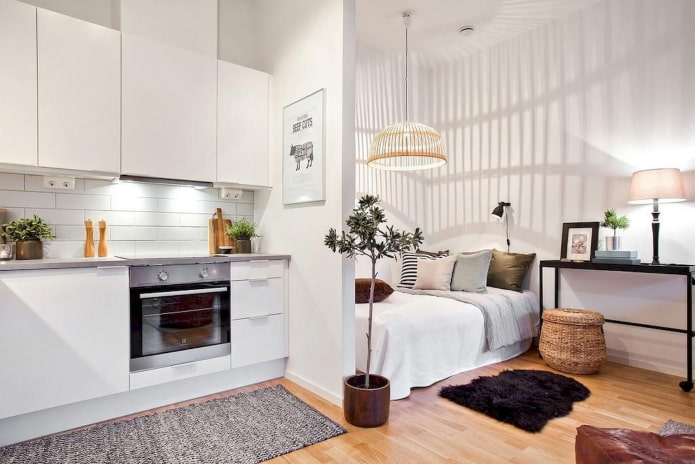 bed in the kitchen interior