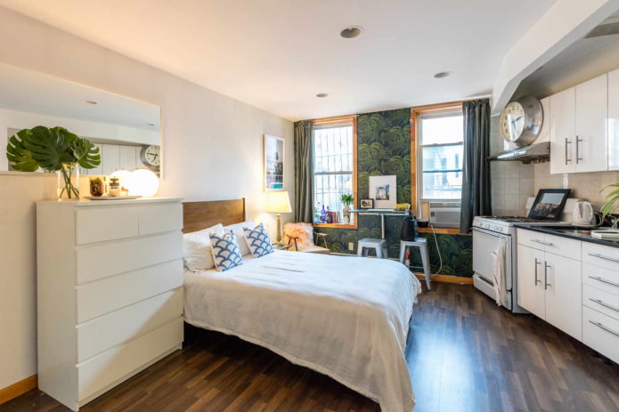 bed in the kitchen interior