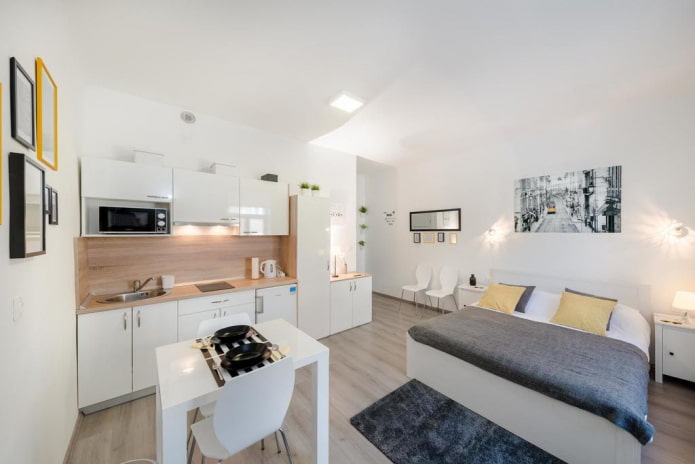 bed in the kitchen interior