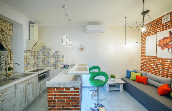 couch in the kitchen interior