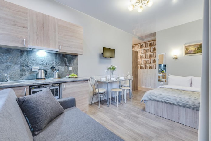 kitchen-bedroom interior design