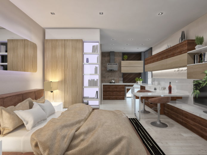 kitchen-bedroom interior design