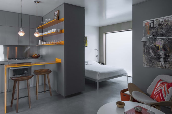 kitchen-bedroom interior design