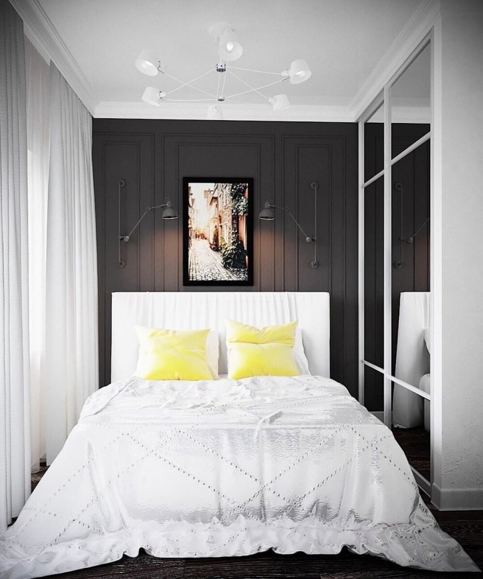 dark wall in the bedroom