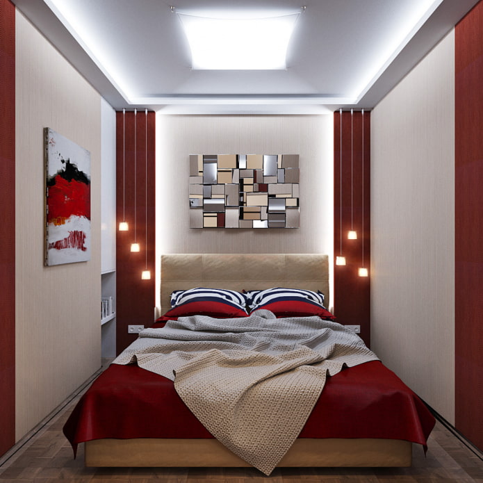 red color in the bedroom