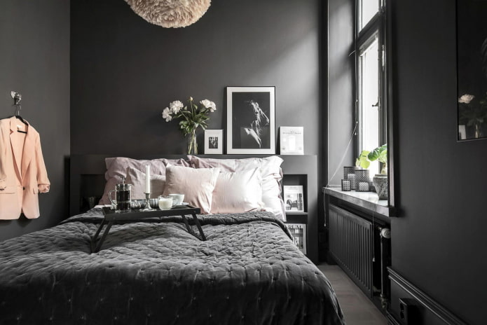 Black small bedroom
