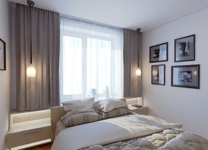 Small bedroom with a bed by the window