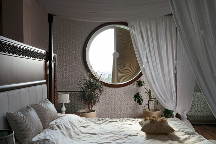 round mirror in the interior