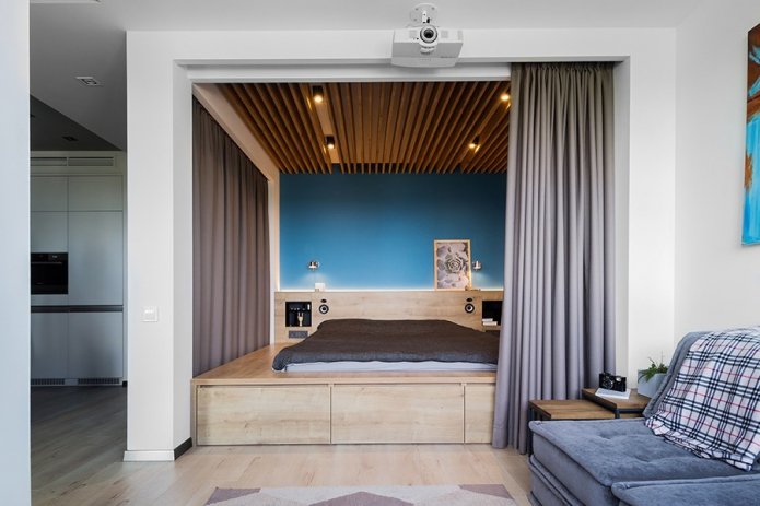 hidden bed in the living room
