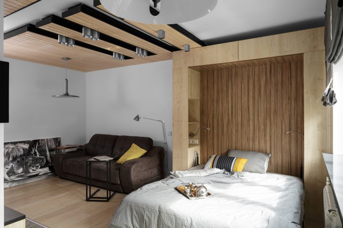 furniture of a combined bedroom-living room