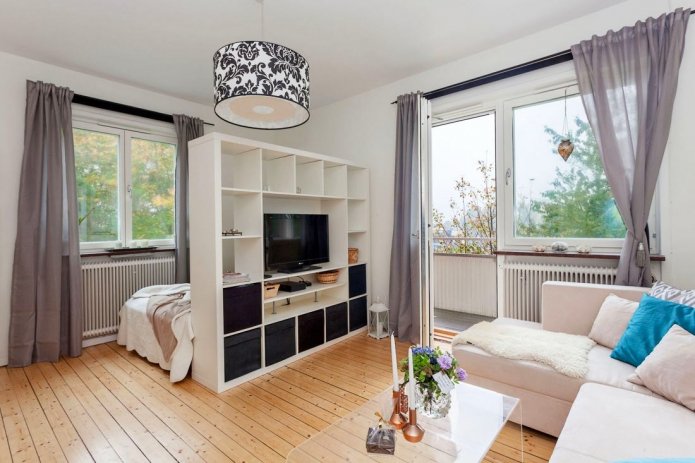 zoning with a shelving unit