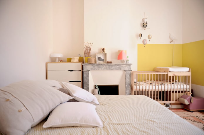 furniture arrangement in the interior of a bedroom-children's room