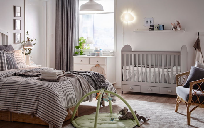 furniture arrangement in the interior of a children's bedroom