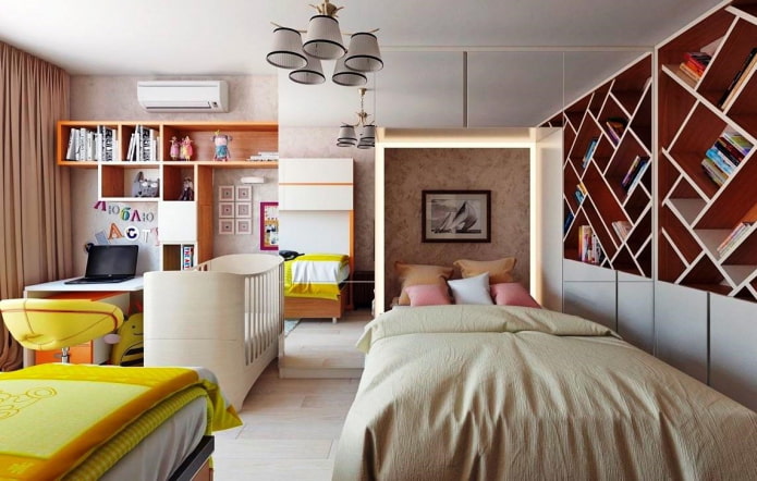 children's area in the interior of the parents' bedroom
