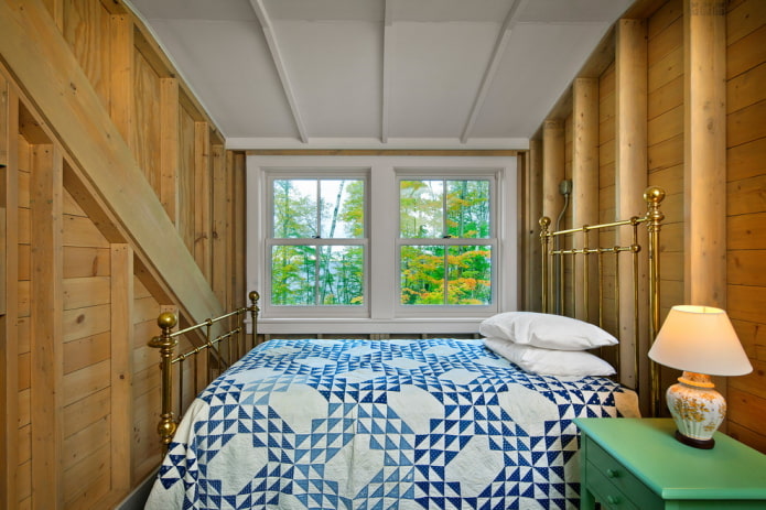 iron bed in the bedroom
