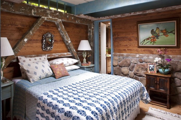 stone in the bedroom interior