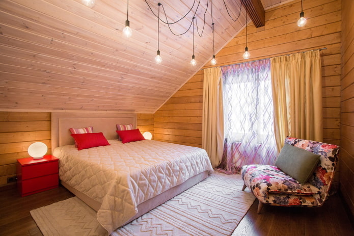 arrangement of an attic bedroom